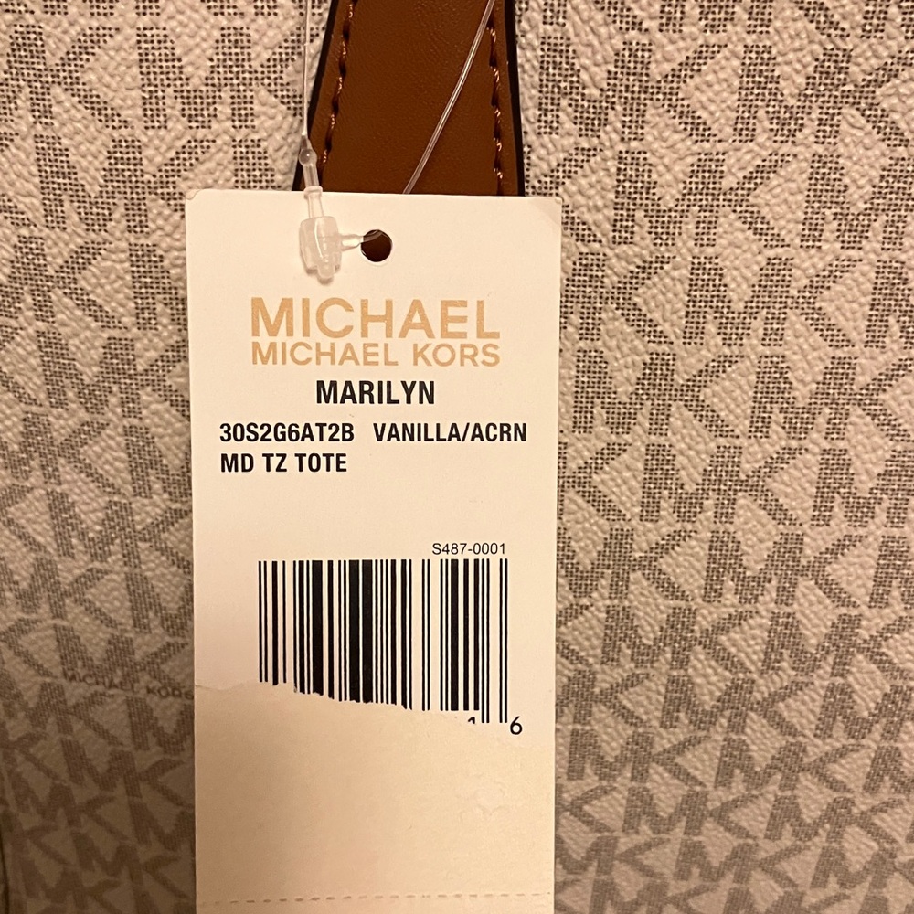 Michael Kors White and Brown Tote Bag - Picture 3 of 16